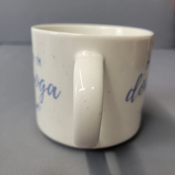 Threshold Im Not Asleep Im Doing Yoga Mug 16 fl oz Coffee Cup Speckled 3.25" T - Picture 2 of 12